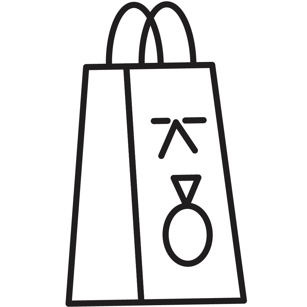 Bolsa de compras con un anillo, ideal para "Home".